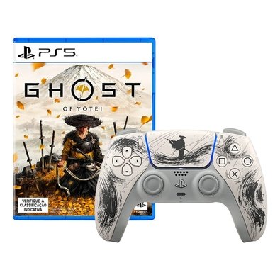 Kit Controle Dual Sense Ghost of Yotei + Jogo Ghost of Yõtei PS5