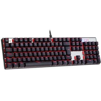 Teclado Mecânico Gamer Motospeed CK104 K84, RGB, Switch Outemu Blue, ABNT, Prata