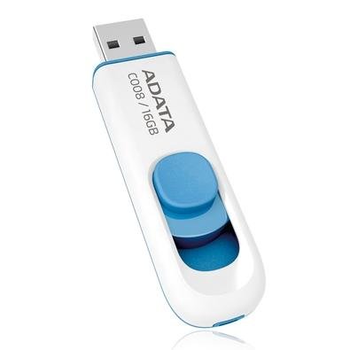 Pen Drive Adata C008, 16GB, USB 2.0, Branco e Azul - AC008-16G-RWE