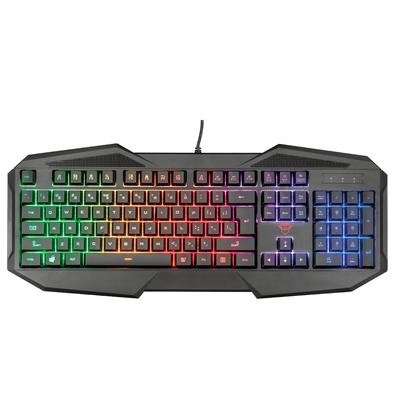 Teclado Gamer Trust GXT 830-W Avonn, LED Rainbow, USB, Anti-Ghosting, Teclas Multimídias, Preto - 21621