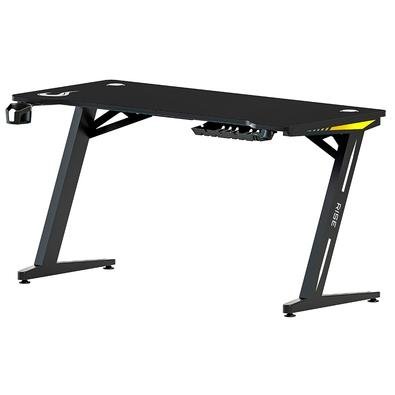 Mesa Gamer RGB Rise Mode Desk 04, Suporte para Copos, Suporte para Headset, Preto - RM-TB-04-BK