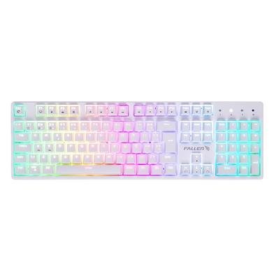 Teclado Mecânico Gamer Fallen Pantera, Switch Blue, Anti Ghosting, ABNT2, Branco - TE-FA-PA-BR-SA