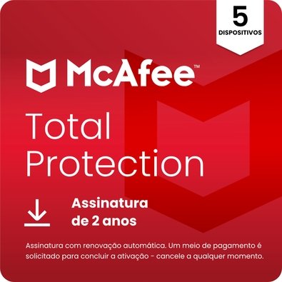 McAfee, Proteção para 5 Dispositivo, 2 Anos - MTP32BNR5RAAD