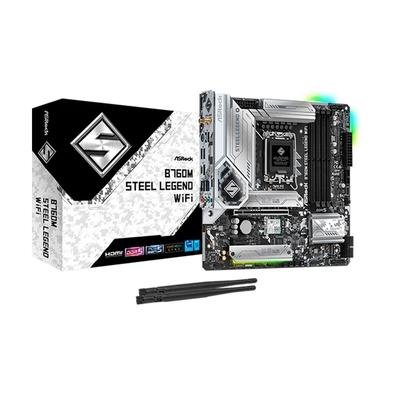 Placa Mãe ASRock B760M Steel Legend WiFi, Intel LGA1700 B760, mATX, DDR5 - 90-MXBL7