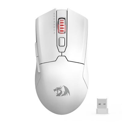 Mouse Gamer Sem Fio Redragon Fyzu Pro, 26000 DPI, Ambidestro, 6 Botões, Bluetooth, Branco - M995W-PRO