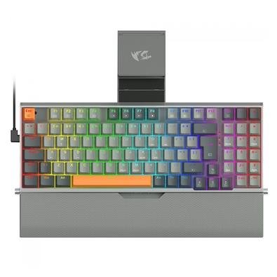 Teclado Mecânico Gamer Redragon Olaf, RGB Chroma Mk.II, Switch Marrom, À prova de Poeira, ABNT2, Preto e Cinza - K648GG-RGB (PT-BROWN)