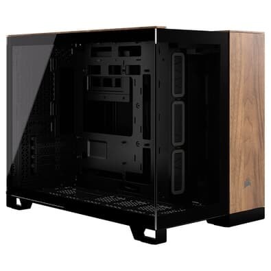 Gabinete Gamer CORSAIR 2500X mATX Mid Tower, Lateral em Vidro, Preto e Amadeirado - CC-9011286-WW