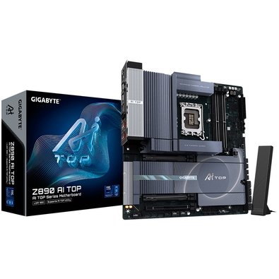 Placa Mãe Gigabyte Z890 AI TOP, Intel, E-ATX, DDR5, Wi-Fi 7, Bluetooth, Preto - Z890 AI TOP-2B