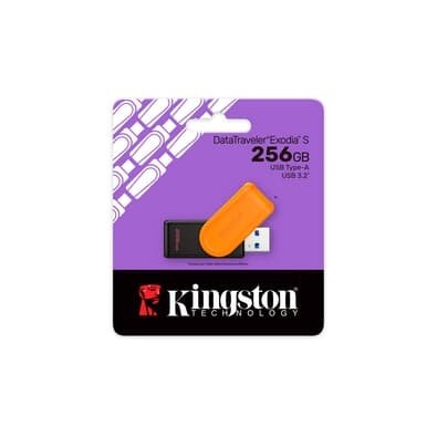 Pen Drive Kingston DataTraveler Exodia S, 256GB, USB 3.2 Gen 1, Laranja - DTXS/256GB