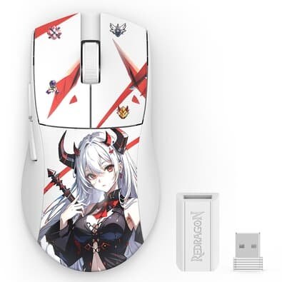 Mouse Gamer Sem Fio Redragon K1ng Pro, 26000 DPI, Ambidestro, 1000Hz, USB Tipo-C e Bluetooth, Branco - M916AK-PRO