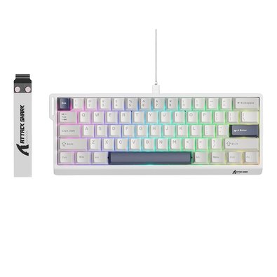 Teclado Magnético Gamer Attack Shark X60 HE, 60%, Rapid Trigger, 8000Hz, 0.01ms, Starlight White, Branco - AS-X60HE-SL