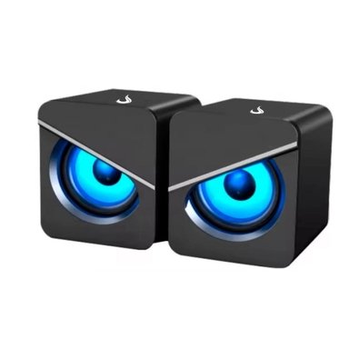 Caixa de Som Gamer Rise Mode Mad Sound 01, 6W, Led Azul, Conexão USB e P2, Preto - RM-SPMA-01-BB