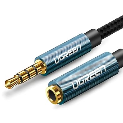 Cabo de Extensão de Áudio Ugreen, P2 3.5mm, Trançado, 1m, Preto - UG-40673