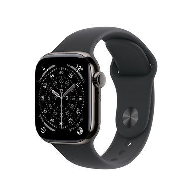Apple Watch Series 11 GPS + Cellular, Caixa ardósia de titânio de 42 mm, Pulseira esportiva Preta, Tamanho P/M - MF8R4AM/A