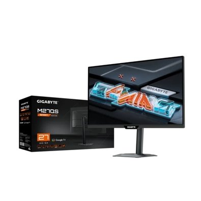 Monitor Smart Gigabyte 27", QHD, 180Hz, 1ms, IPS, G-Sync, Adaptive-Sync, FreeSync, HDR 400, USB-C, Som Integrado, Preto - M27QS