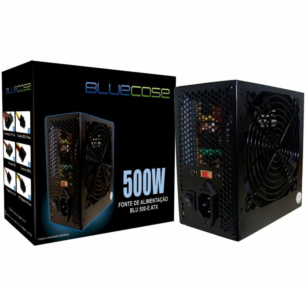 Fonte 500W ATX PFC Ativo 80 Plus Bronze, BLUECASE BLU500R-B - Imagem 2