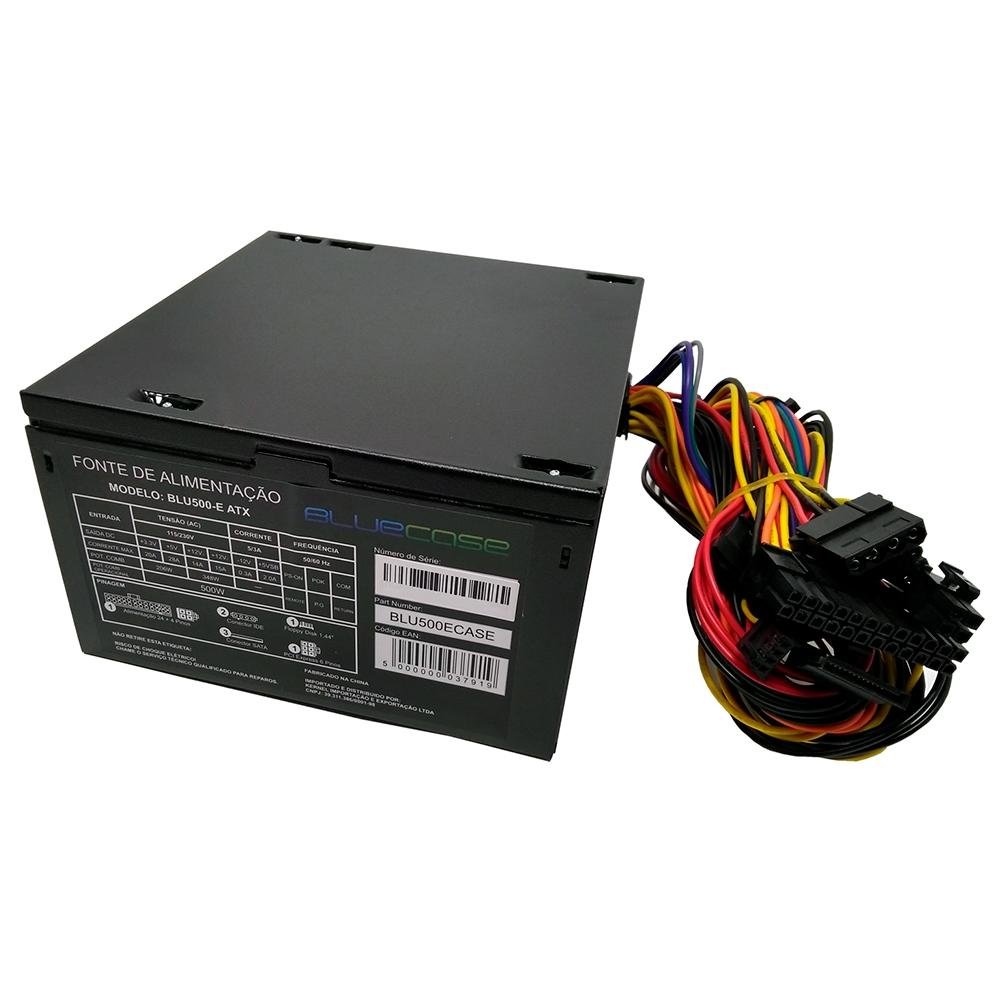 Fonte 500W ATX PFC Ativo 80 Plus Bronze, BLUECASE BLU500R-B - Imagem 4