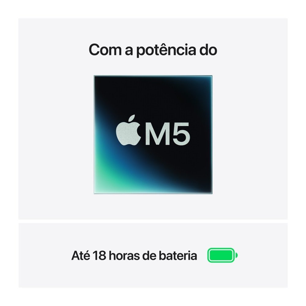 MacBook Air Apple 13" Chip M5, CPU de 10 Núcleos, GPU de 8 Núcleos, Neural Engine de 16 Núcleos, 512GB, Azul-céu - MDHH4BZ/A