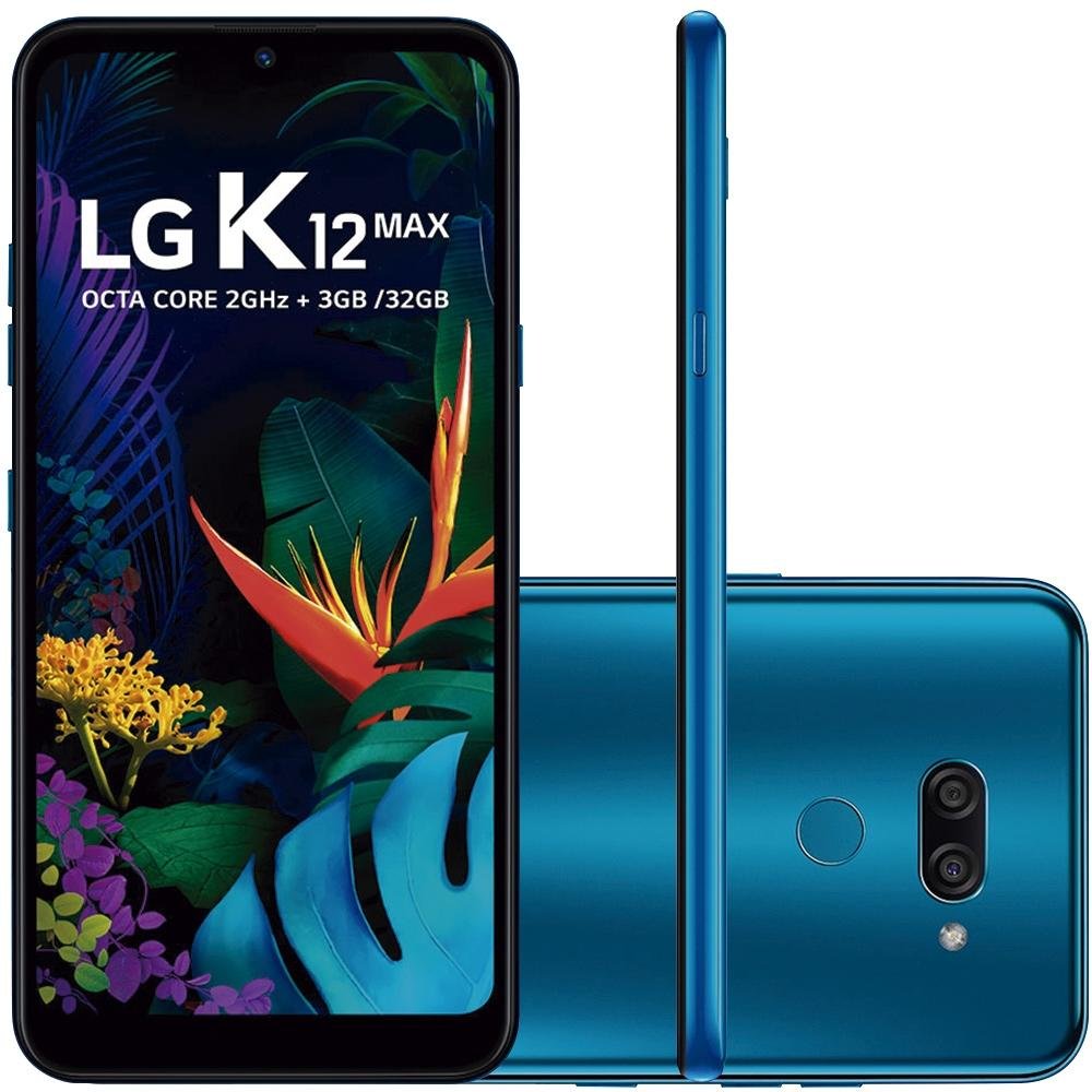 Smartphone LG K12 Max, 32GB, 13MP, Tela 6.26´, Azul - LM-X520BMW Smartphone LG K12 Max, 32GB, 13MP, Tela 6.26´, Azul - LM-X520BMW