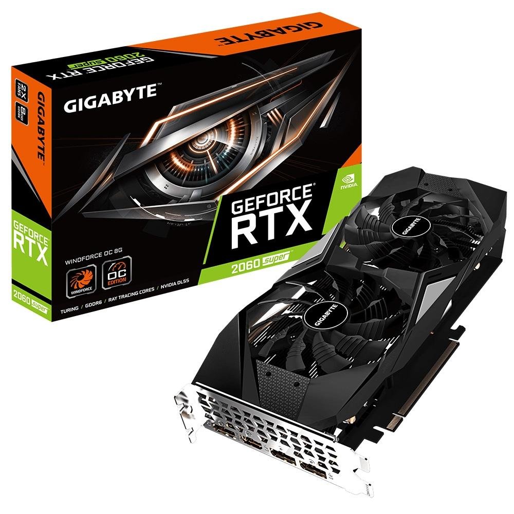 Placa de Vídeo Gigabyte NVIDIA GeForce RTX 2060 Super Windforce OC 8G GDDR6 GV N206SWF2OC 8GD