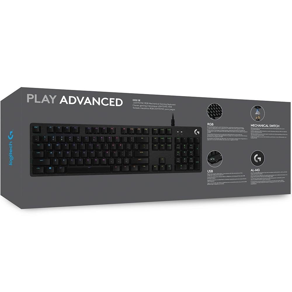 Teclado Mecânico Gamer Logitech G512 SE, RGB, Switch Clicky Azul, US - 920-009300 Teclado Mecânico Gamer Logitech G512 SE, RGB, Switch Clicky Azul, US - 920-009300