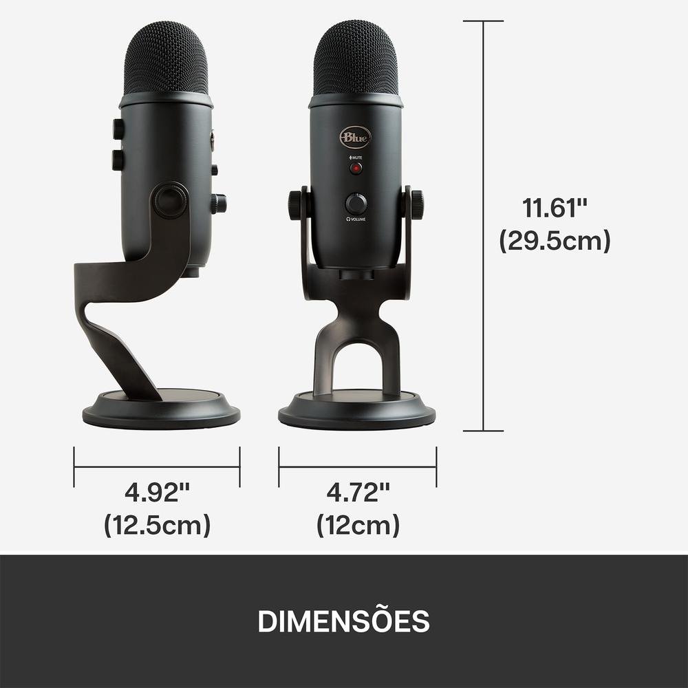 Microfone Condensador USB Blue Yeti Preto