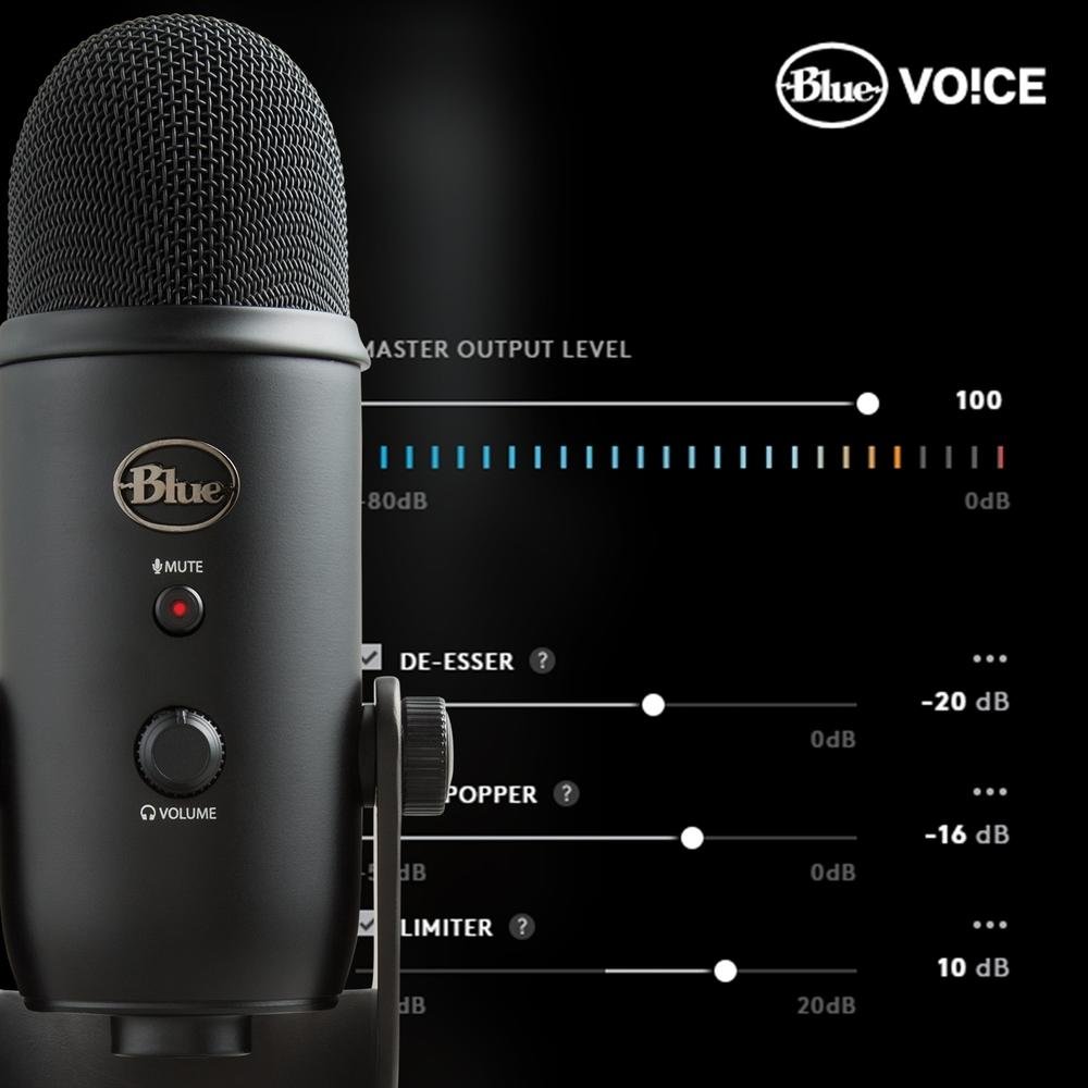 Microfone Condensador USB Blue Yeti Preto