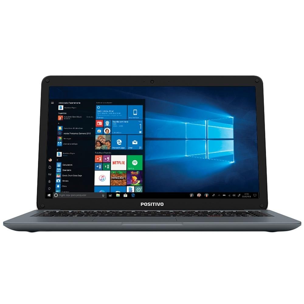 Notebook Positivo Motion Intel Core i3-7020U, 4GB, 1TB, Windows 10 Home, 14´, Cinza  - 3011572