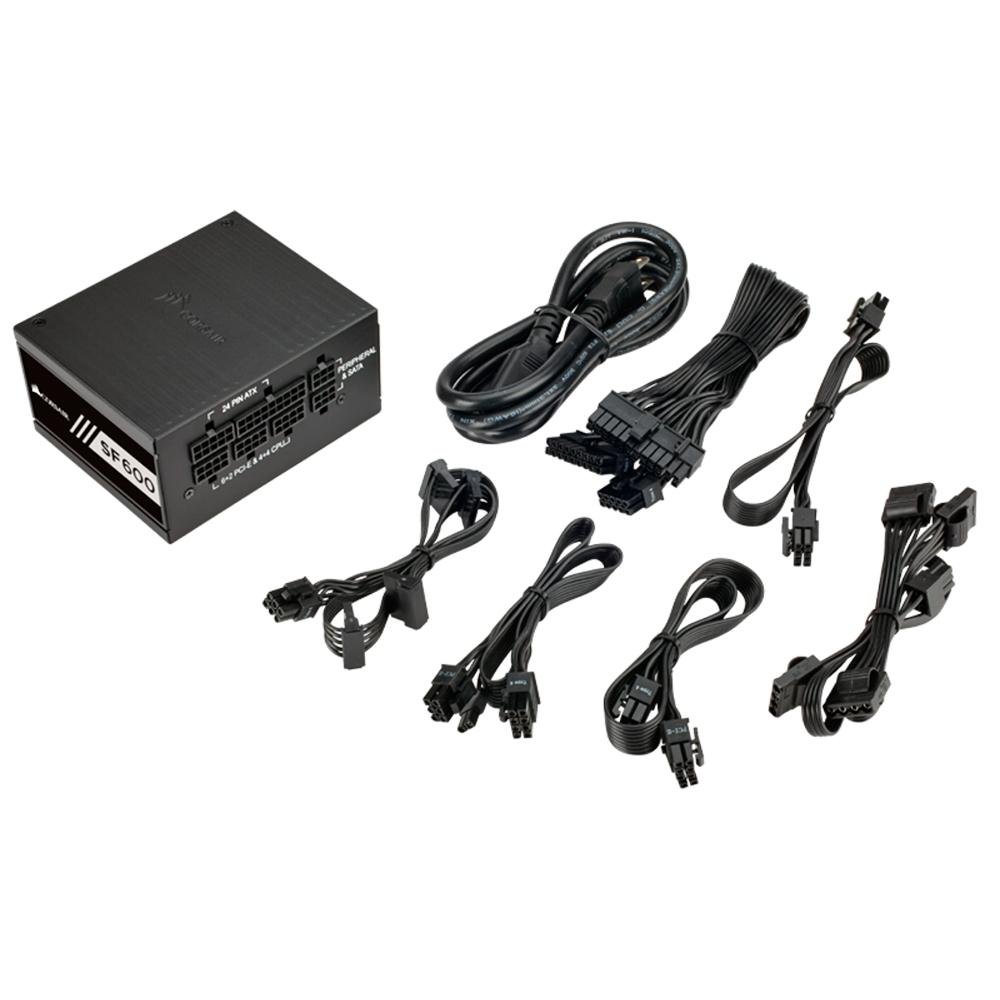 Fonte Corsair SF600, 600W, 80 Plus Gold, Modular - CP-9020105-NA