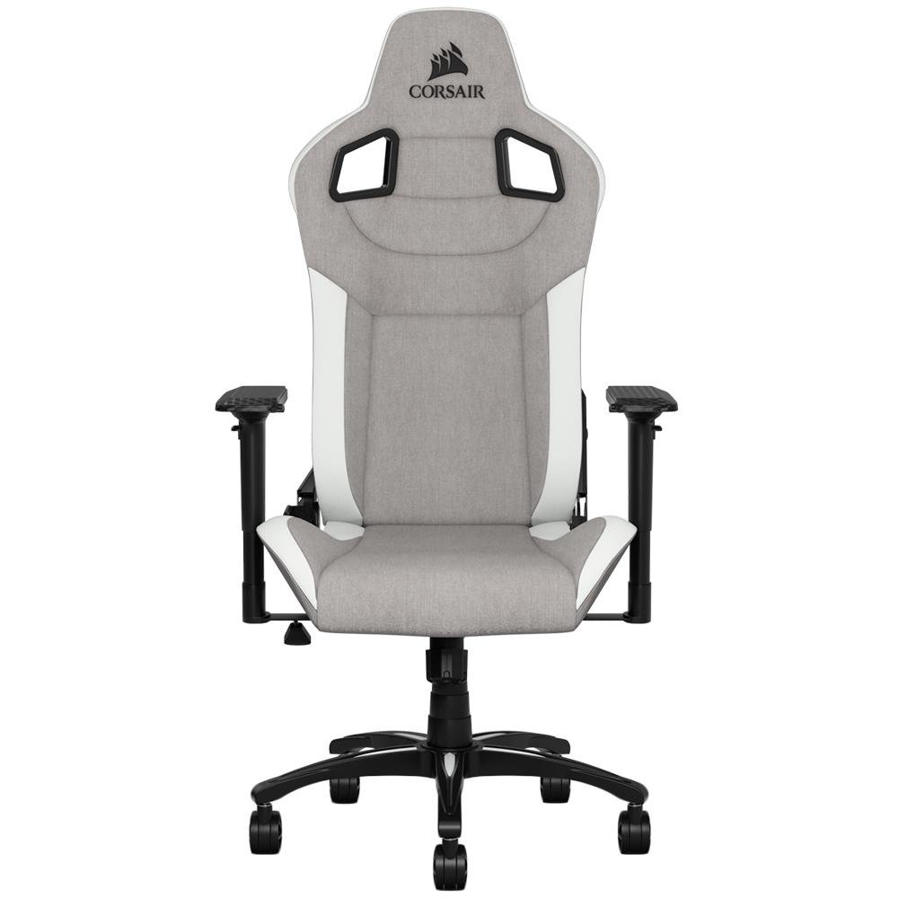 Cadeira Gamer Corsair T3 Rush, Até 120Kg, Apoio de Braços 4D, com Almofadas, Reclinável, Cinza e Branco - CF-9010030-WW Cadeira Gamer Corsair T3 Rush, Até 120Kg, Apoio de Braços 4D, com Almofadas, Reclinável, Cinza e Branco - CF-9010030-WW