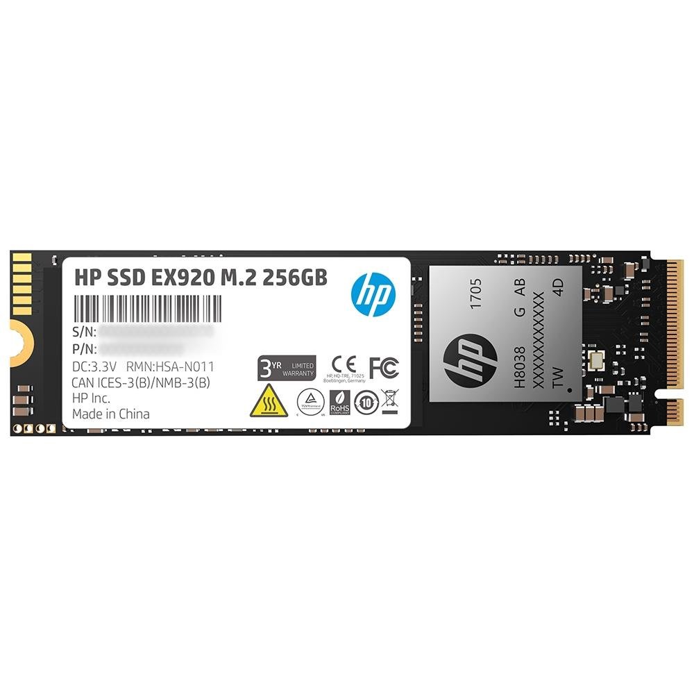 SSD 256 GB HP EX920, M.2, PCIe, NVMe, Leitura: 3200MB/s e Gravação