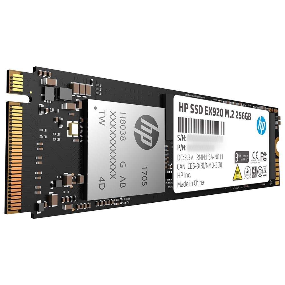 SSD HP EX920, 256GB M.2, PCIe, NVMe, Leitura: 3200MB/s e Gravação: 1200MB/s, Preto - 2YY45AA#ABL SSD HP EX920, 256GB M.2, PCIe, NVMe, Leitura: 3200MB/s e Gravação: 1200MB/s, Preto - 2YY45AA#ABL