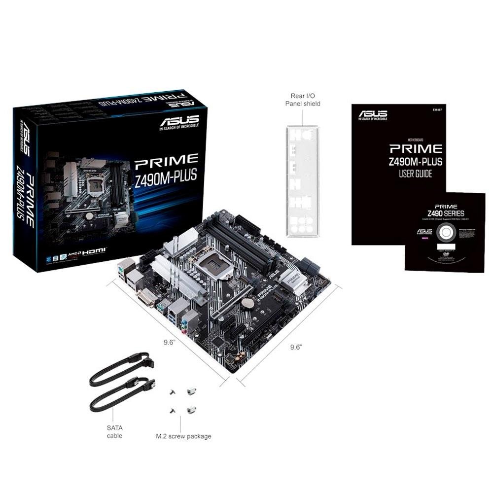 Placa Mãe Asus Prime Z490M-Plus, Intel LGA 1200, mATX, DDR4 | KaBuM!