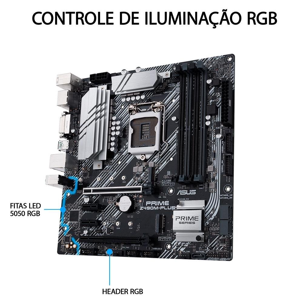Placa Mãe Asus Prime Z490M-Plus, Intel LGA 1200, mATX, DDR4 | KaBuM!