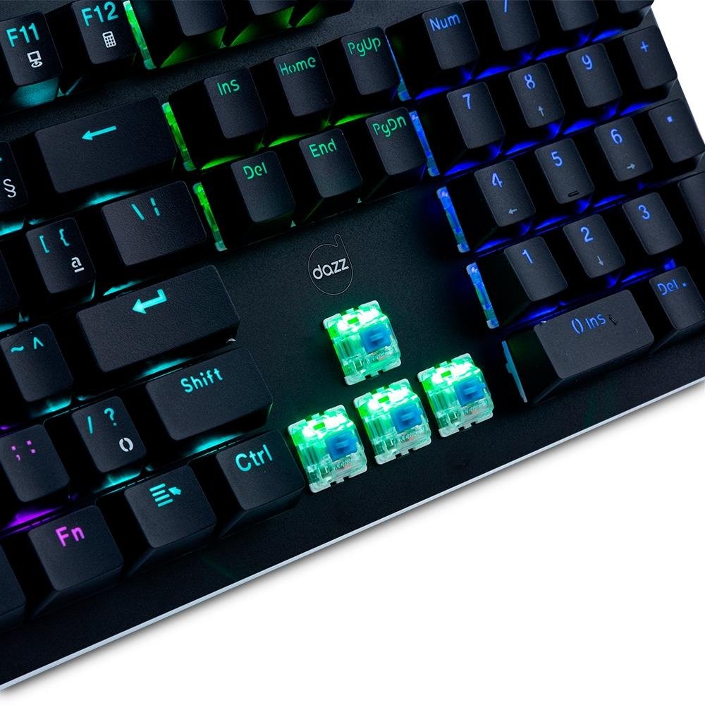 Teclado Mecânico Gamer Dazz Orion, RGB, Switch Gateron Blue, ABNT2