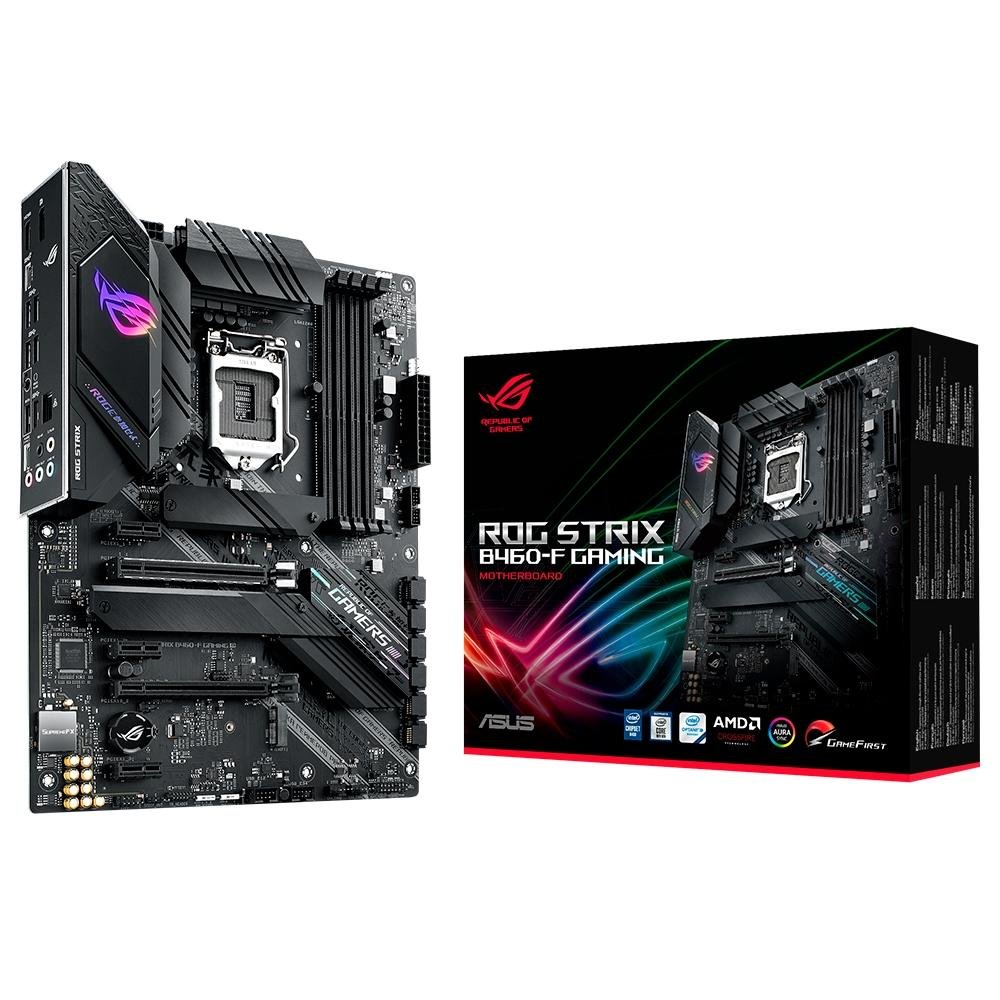 CPU STRIX B460-F GAMING i5 10400F DDR4 Placa Mãe Asus ROG Strix B460-F Gaming, Intel LGA 1200, ATX, DDR4