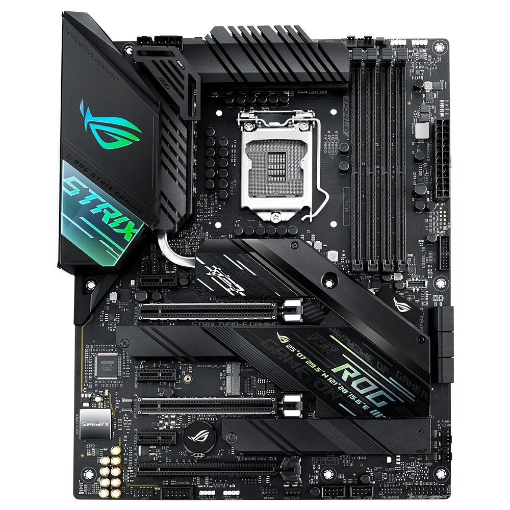 ASUS ROGSTRIX Z490-F GAMING+DDR4 16g(新品) Placa Mãe Asus ROG Strix Z490-F Gaming, Intel LGA 1200, ATX