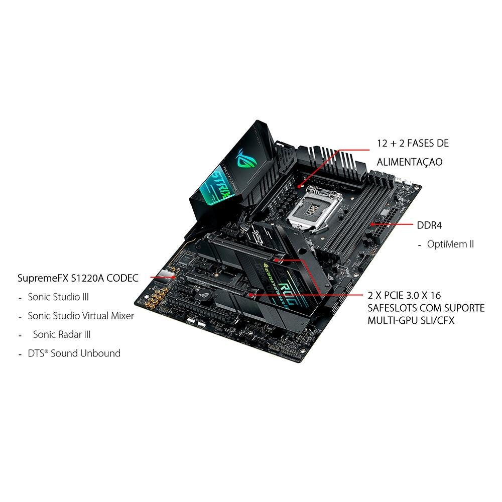 Placa Mãe Asus ROG Strix Z490-F Gaming, Intel LGA 1200, ATX, DDR4