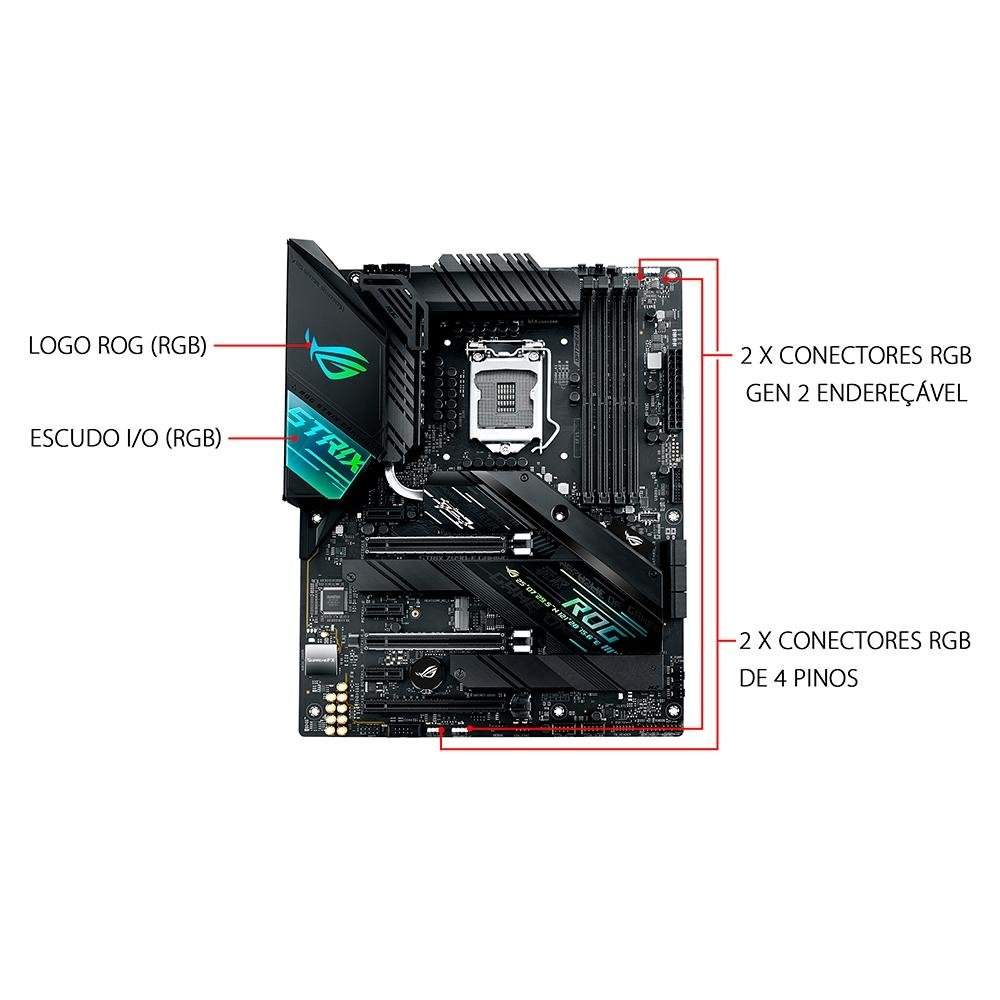 Placa Mãe Asus ROG Strix Z490-F Gaming, Intel LGA 1200, ATX, DDR4