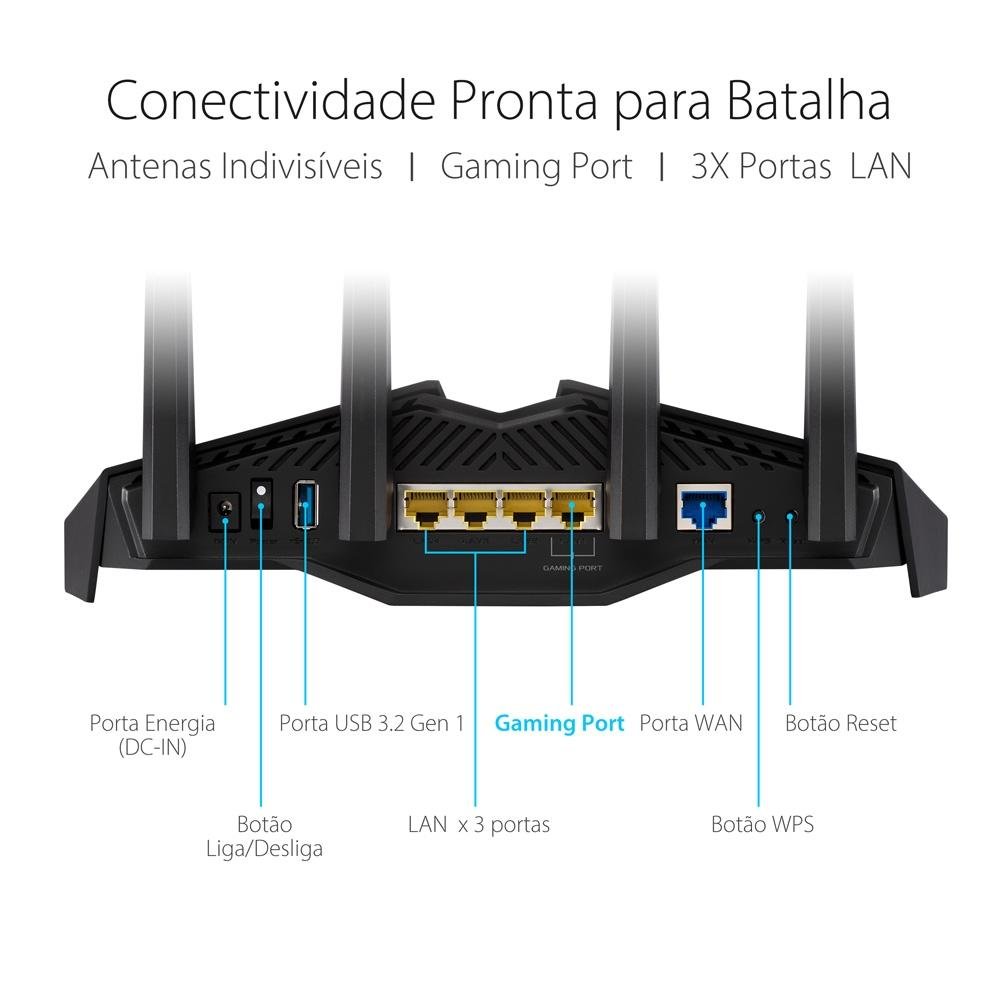 Roteador Gamer Asus RT-AX82U, WiFi 6 | KaBuM!