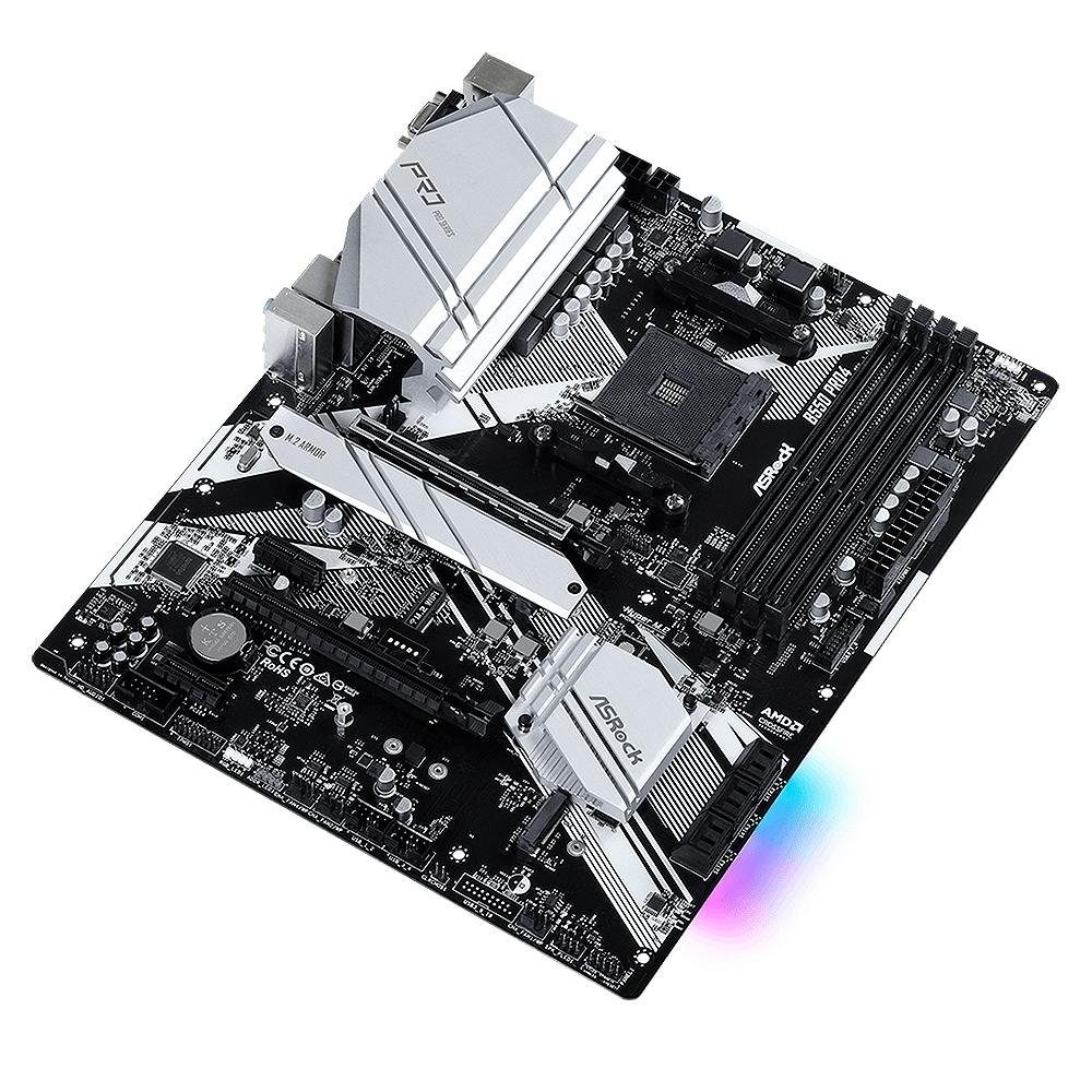 Placa Mãe ASRock B550 Pro4, AMD AM4, ATX, DDR4 | KaBuM!