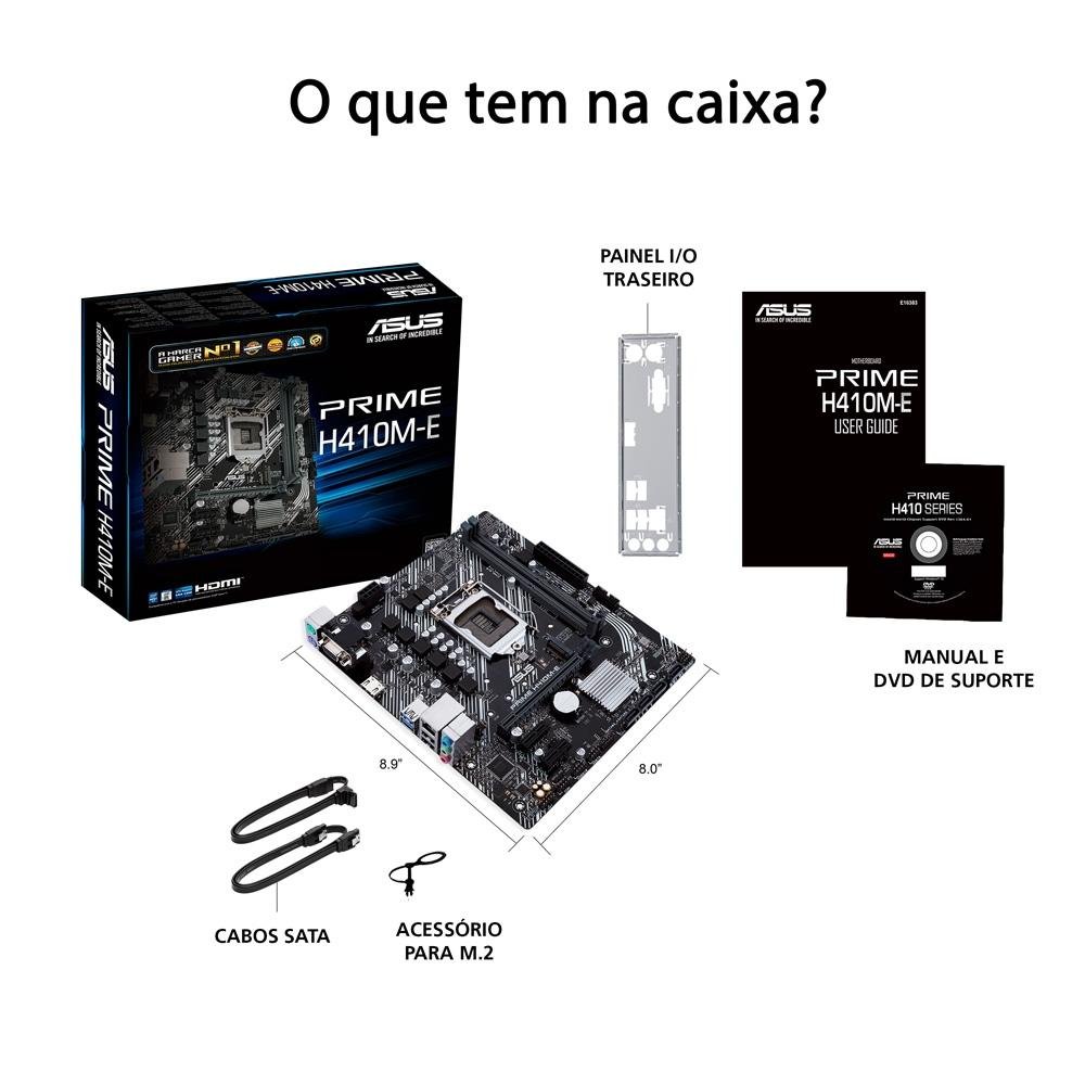 Placa-mãe mATX Intel H410 LGA 1200 | KaBuM!