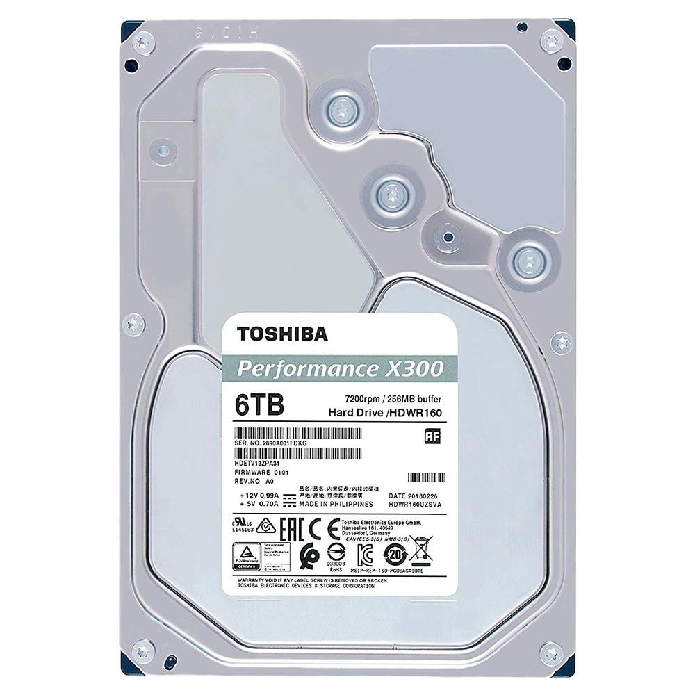 HD Toshiba 6TB Performance X300, 3.5', SATA - HDWR160XZSTA | KaBuM!