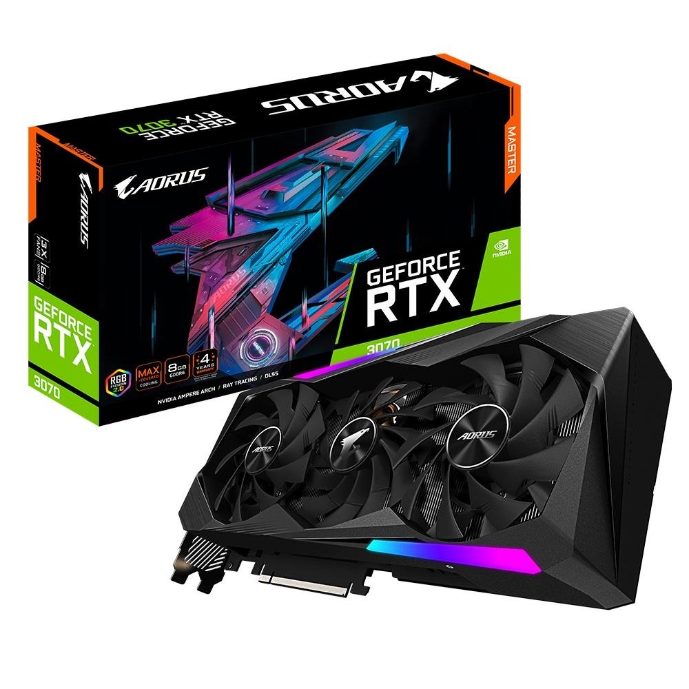グラフィックボード・グラボ・ビデオカード Gigabyte AORUS GeForce RTX 3070 Placa de Vídeo RTX 3070 Master Gigabyte NVIDIA Aorus GeForce, 8GB