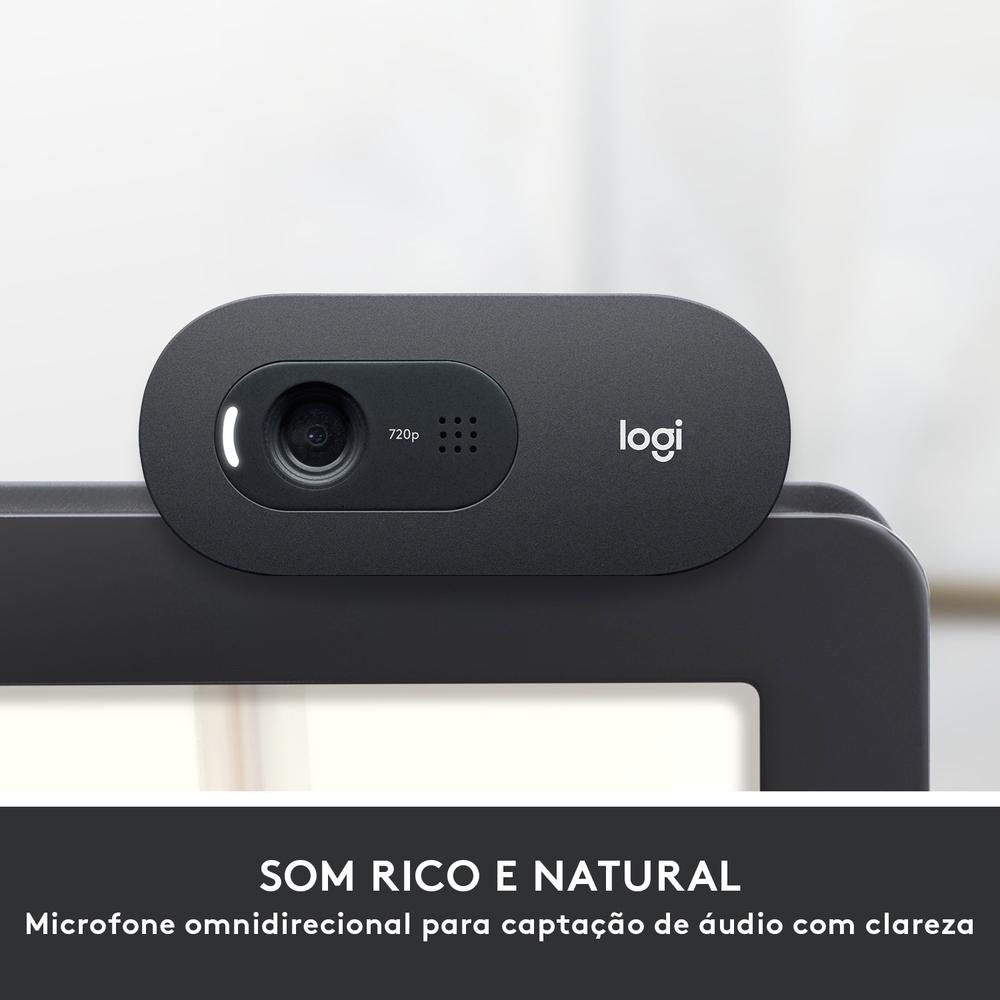 Webcam HD Logitech C505 com Microfone Embutido de Longo Alcance e 3 MP para Chamadas e Gravações em Vídeo Widescreen - 960-001363
