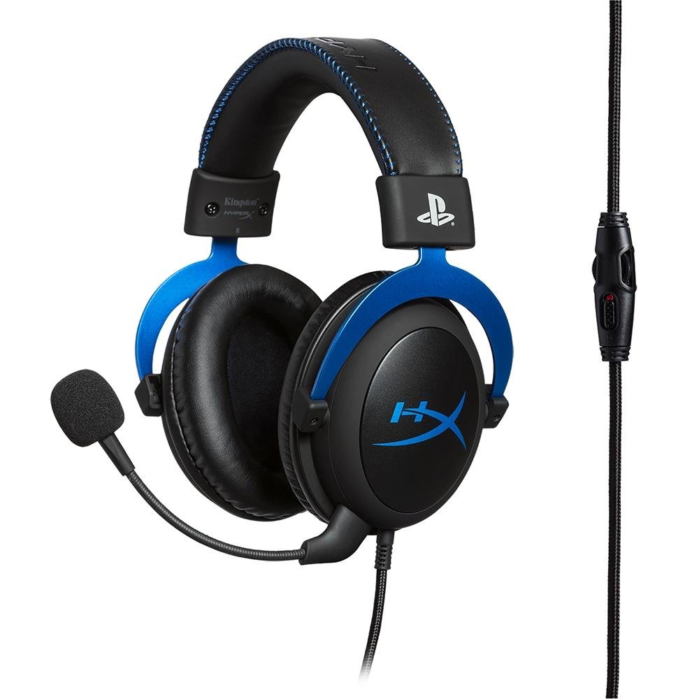 Headset Gamer HyperX Cloud Blue PS4, Conexão 3.5mm, Driver 53mm, Cancelamento de Ruído, Preto/Azul - 4P5H9AA#ABL Headset Gamer HyperX Cloud Blue PS4, Conexão 3.5mm, Driver 53mm, Cancelamento de Ruído, Preto/Azul - 4P5H9AA#ABL