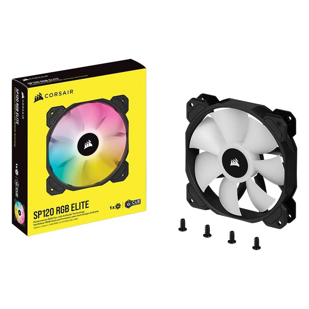 Cooler FAN Corsair iCUE SP120 Elite Performance, RGB, 120mm, Preto