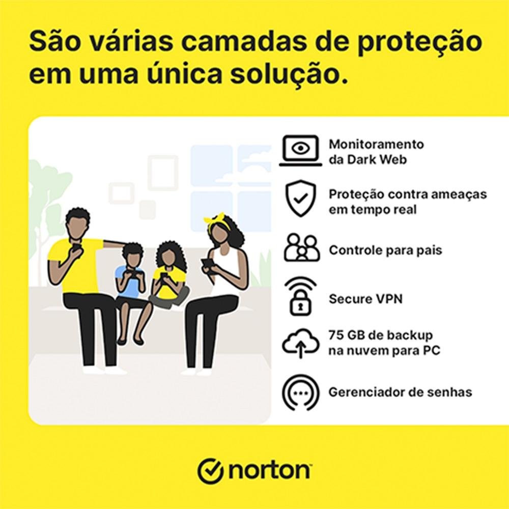 Norton 360 Premium 10 Dispositivos, 12 meses, Digital para Download - 21414573