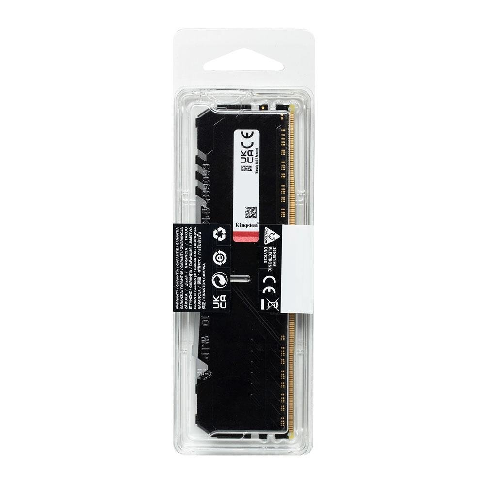 Memória RAM Kingston Fury Beast, RGB, 8GB, 3000MHz, DDR4, CL15, Preto - KF430C15BBA/8 Memória RAM Kingston Fury Beast, RGB, 8GB, 3000MHz, DDR4, CL15, Preto - KF430C15BBA/8