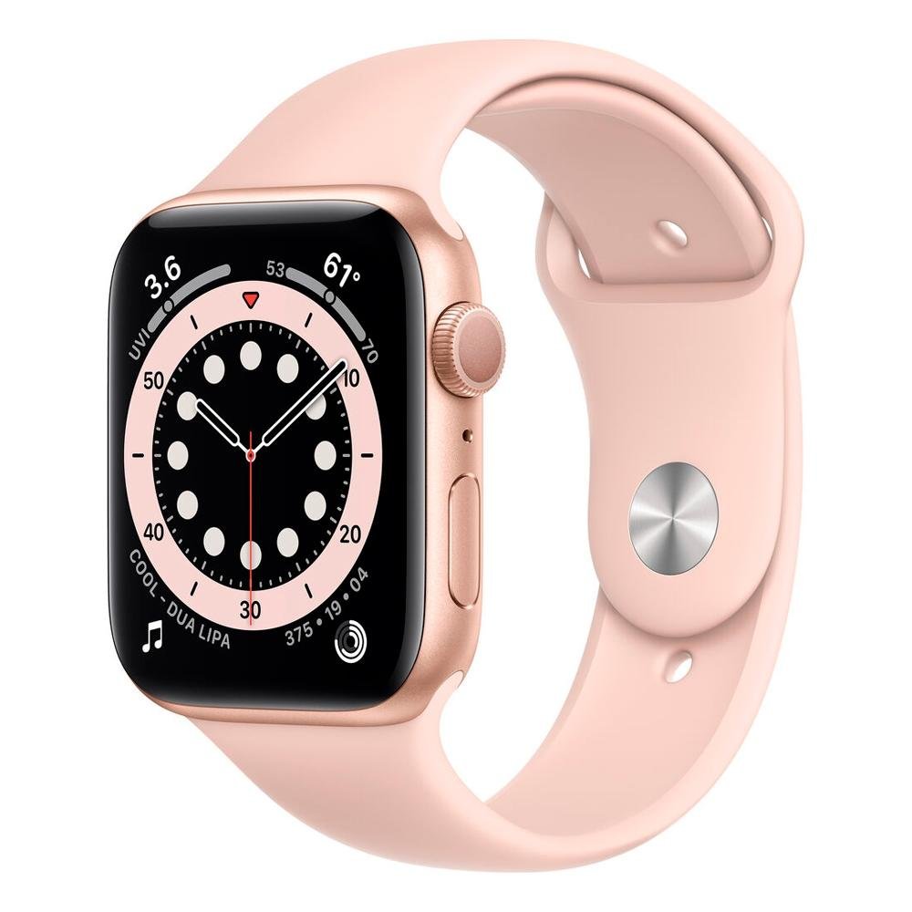 Apple Watch S6 44MM GPS com Case de Alumínio Gold e Sport Band Pink - M00E3LL/A Apple Watch S6 44MM GPS com Case de Alumínio Gold e Sport Band Pink - M00E3LL/A